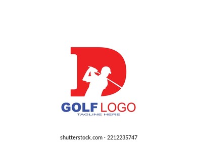 letra inicial logotipo de golf D