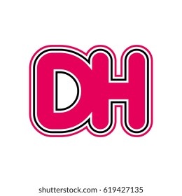 initial letter d and h. dh monogram outline logo