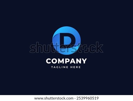 Initial Letter D with Hexagon Shape Logo Design. Modern Hexagon Shape on Letter D Logo Design Concept. Circle Shape Symbol for Corporate Business Identity. Alphabet Vector Logo Illustration