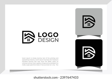 Initial letter D home house logo design. Vector illustration of home shaped for company