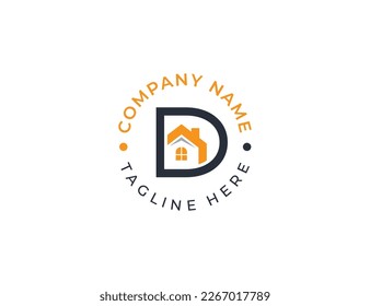 initial Letter D Home Logo Concept symbol icon sign Element Design. Home, Real Estate, Realtor, House, Mortgage Logotype. Vector illustration template