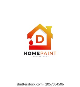 Initial Letter D Home Paint Real Estate Logo Design Inspiration