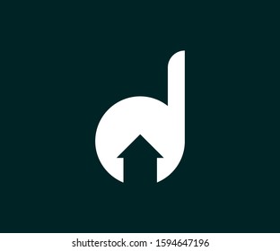 Initial Letter d House Real Estate Logo Design