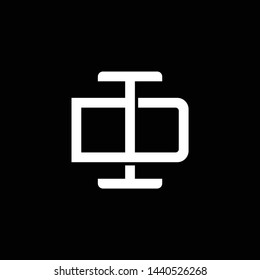 Initial letter D and I, DI, ID, overlapping interlock monogram logo, white color on black background