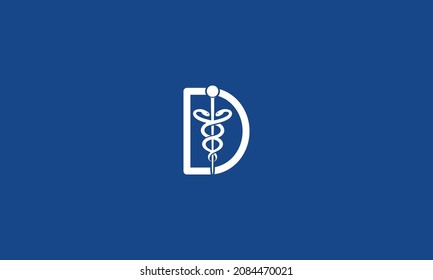 Initial Letter D incorporated with Caduceus Medical Logo Design