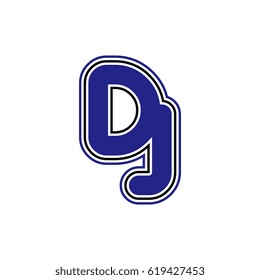 initial letter d and j. dj monogram outline logo