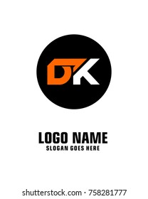 Initial letter D & K logo template vector