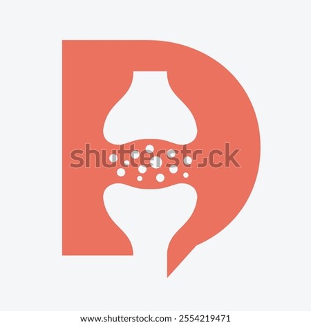 Initial Letter D Knee Joint Bone Logo For Medical and Health Symbol