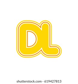 initial letter d and l. dl monogram outline logo