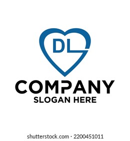 Initial letter D L logo vector design template LOVE