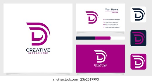 Initial letter D L purple monogram ine logo design creative simple and business card