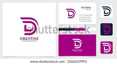 Initial letter D L purple monogram ine logo design creative simple and business card Imagine de stoc © 