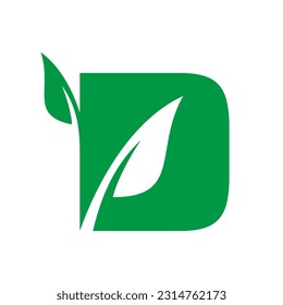 Letra inicial vector de diseño del logotipo de la hoja D