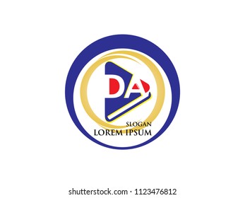 Initial letter D and A Library Books Design Logo Vector Graphic Branding Letter Element.