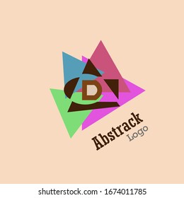 Initial letter D linked design logo in brown color, Abstract font logo.