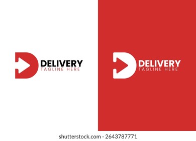 Initial letter D logo with arrow shape. Vector logo design template. Suitable for business, delivery service, travel, etc.