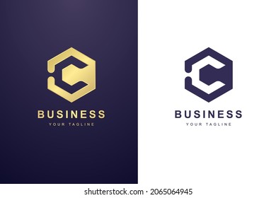 Logo de la carta inicial D para empresas o empresas de medios