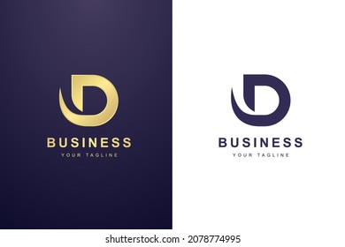 Logotipo de la carta inicial D para empresas o empresas de medios.
