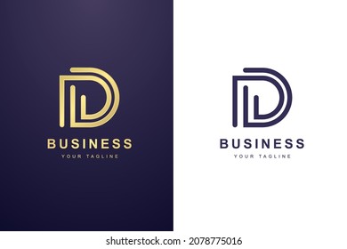 Logotipo de la carta inicial D para empresas o empresas de medios.