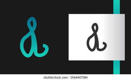 Initial Letter D Logo with Cartoon Style in Blue Gradient. Usable for Business and Technology Logos