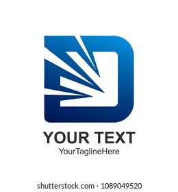 Initial letter D logo design template element colored blue for business and company identity