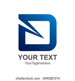 Initial letter D logo design template element colored blue for business and company identity