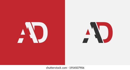 ILUSTRACIÓN INICIAL DE DISEÑO DE LOGOTIPO A y D. ILUSTRACIÓN DE DISEÑO DE LOGOTIPO SENCILLO DE LUJO