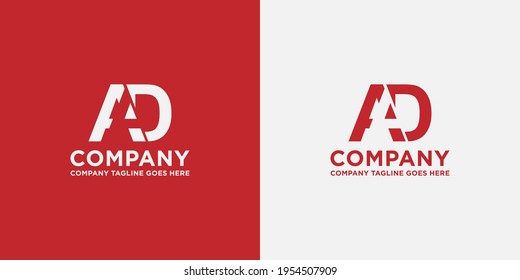 ERSTE SCHREIBEN A- UND D-LOGO-DESIGN-ILLUSTRATION. LUXUS-EINFACHE LOGO-DESIGN-ILLUSTRATION