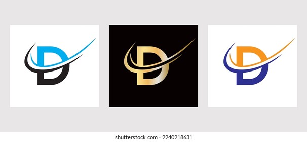 Initial Letter D Logo Design Template. Monogram D Letter Logotype Symbol