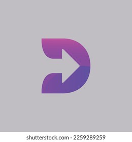  Initial letter D logo design. Letter D logo icon design template element with gradient style