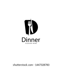 Initial Letter D Logo Dinner and Restaurant 