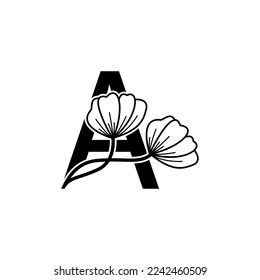 logotipo de la letra d inicial, diseño del logotipo de la escritura a mano de flores, logotipo vectorial para mujeres belleza, salón, masaje, cosmética o marca de spa.