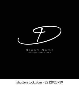 Initial Letter D Logo - Handwritten Signature Logo for Business Name With Alphabet D