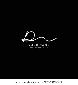 Initial Letter D Logo, Handwritten and Signature in joining style for Business Name with Alphabet D