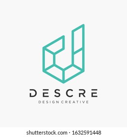 Initial letter d logo icon design template. Creative alphabet design vector. - Vector 