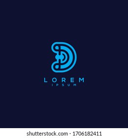 Initial letter D logo icon design template elements.