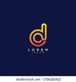 Initial letter D logo icon design template elements.