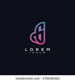 Initial letter D logo icon design template elements.