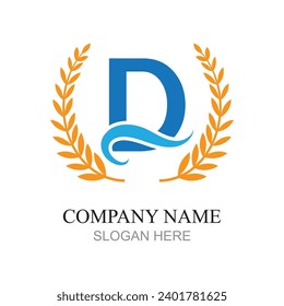 Logo de la letra D inicial. letra D aislada en fondo blanco.Elemento de plantilla de diseño de logotipo de vector plano