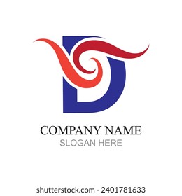 Initial Letter D Logo. letter D isolated on White Background.Flat Vector Logo Design Template Element