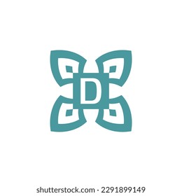 Anfangsbuchstaben D Logo-Zierrahmen für Naturzeichen