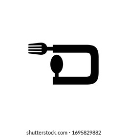 initial letter d logo spoon and fork