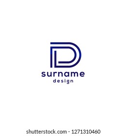 initial Letter D Logo symbol. minimal design template Vector illustration