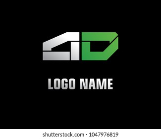 Initial letter A D logo template vector