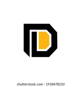 Initial letter D logo template with simple line concept