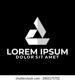 Initial letter d logo template with modern geometric boat or diamond simplicity illustration in flat design monogram symbol