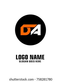 Initial letter D & A logo template vector