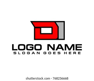 Initial letter D & I logo template vector