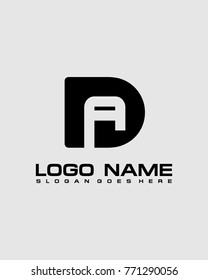 Initial letter D & A logo template vector