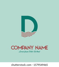 Initial letter D logo vector design template. Initial D minimalist logo template vector